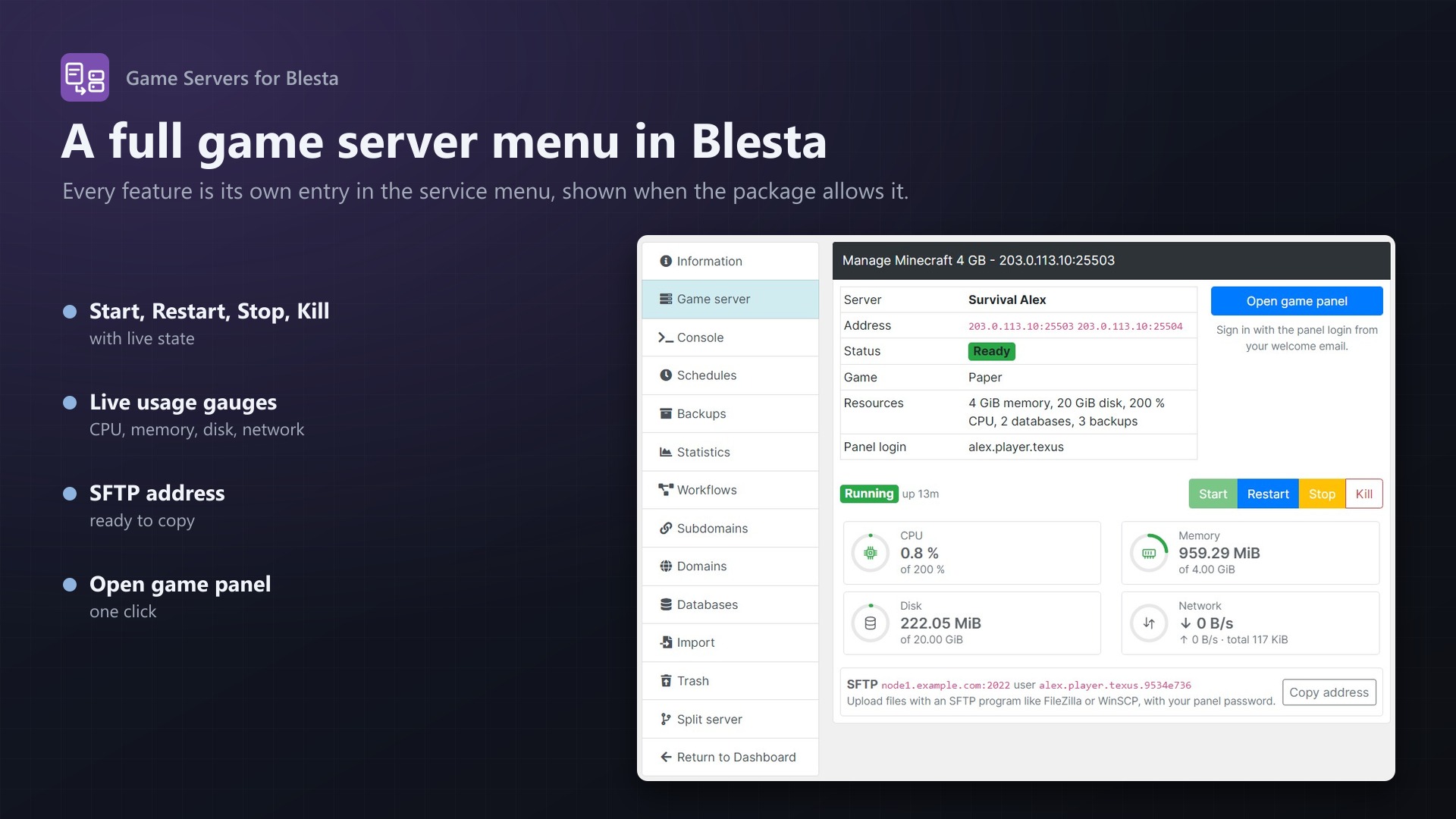 Game Servers for Blesta: Client