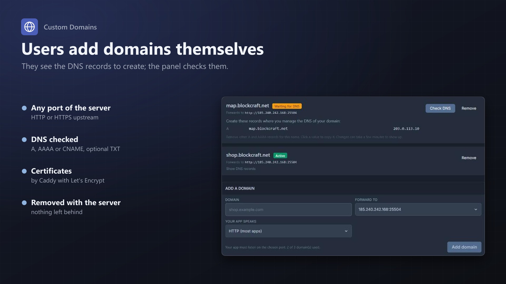 Custom Domains: Domains