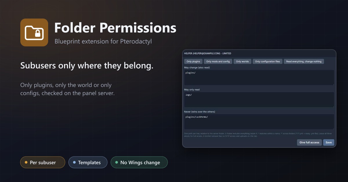Folder Permissions for Pterodactyl