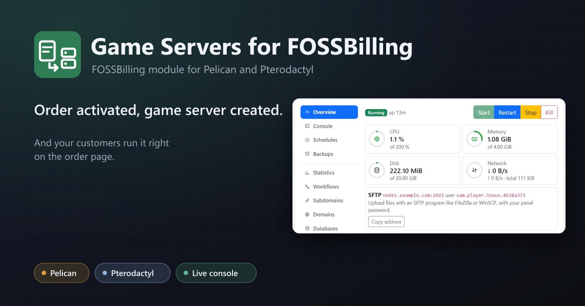 Game Servers for FOSSBilling