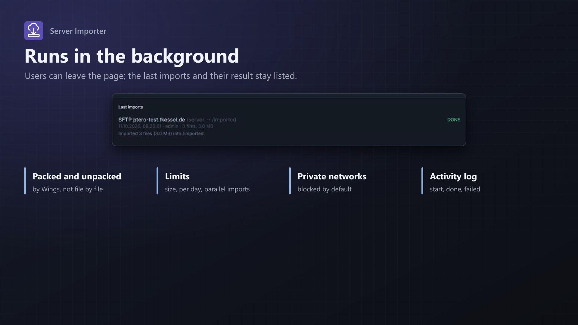 Server Importer: Progress