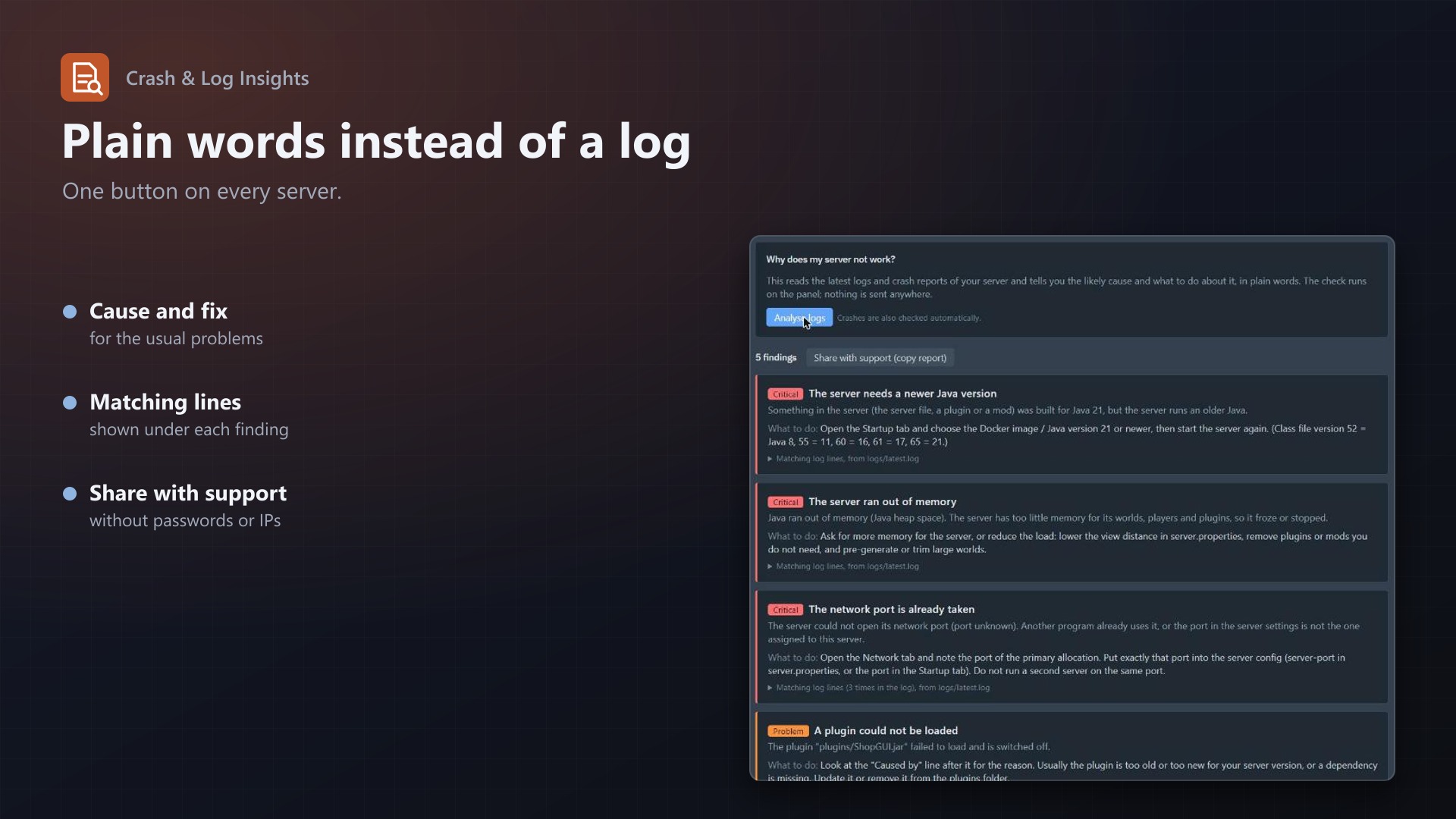 Crash & Log Insights: Diagnose