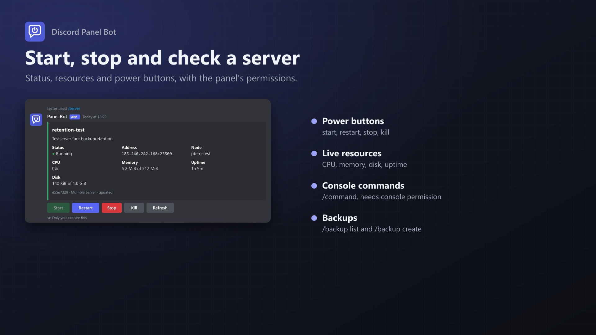 Discord Panel Bot: Control