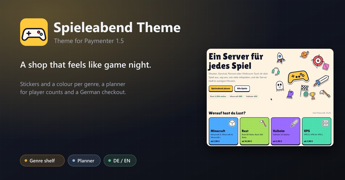 Spieleabend Theme for Paymenter