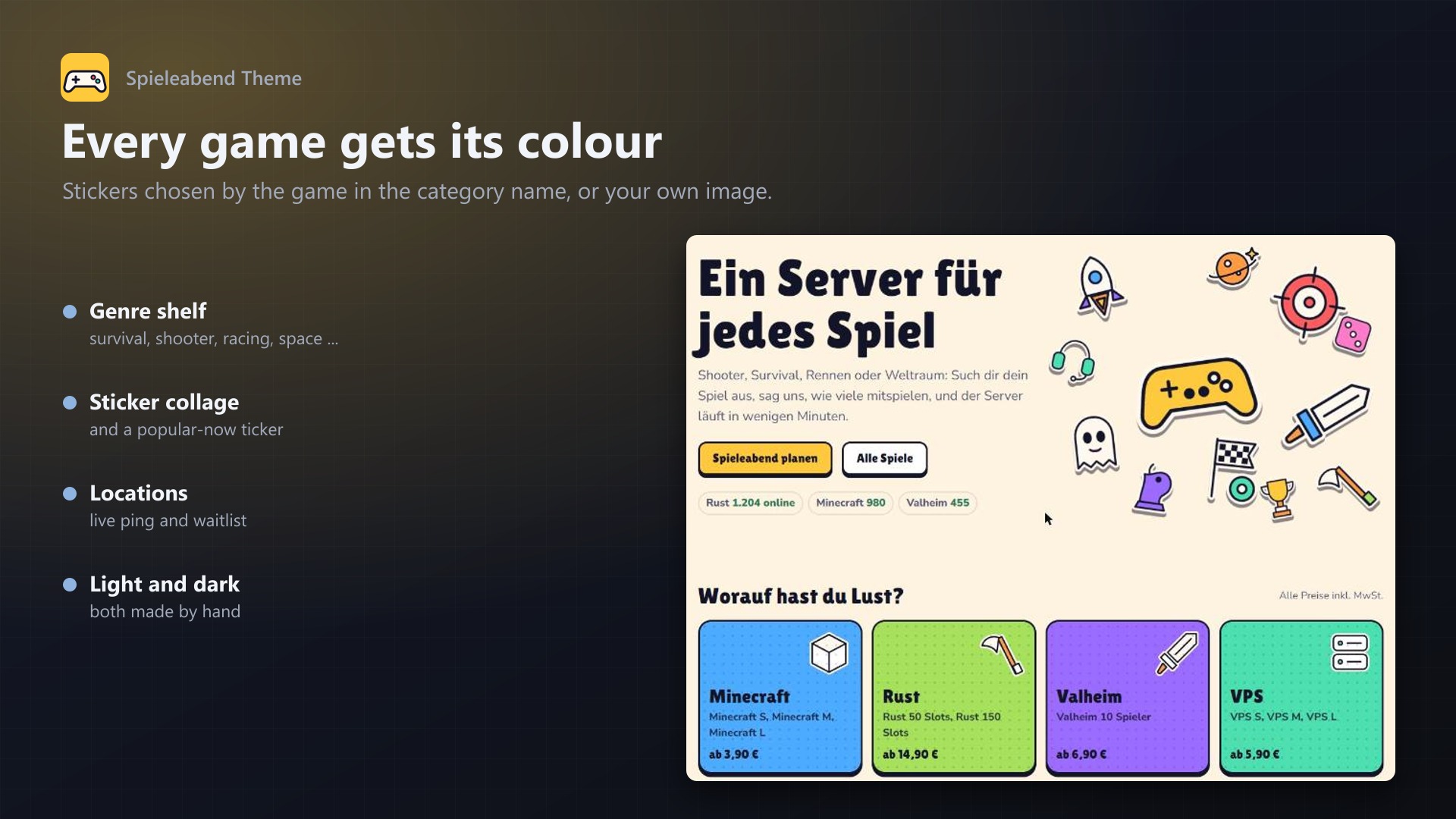 Spieleabend Theme for Paymenter: Home