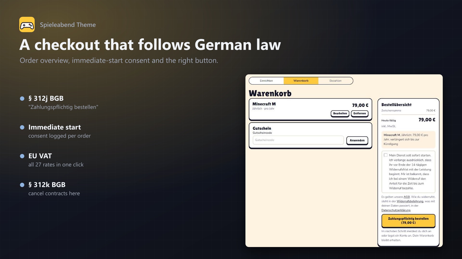 Spieleabend Theme for Paymenter: Checkout