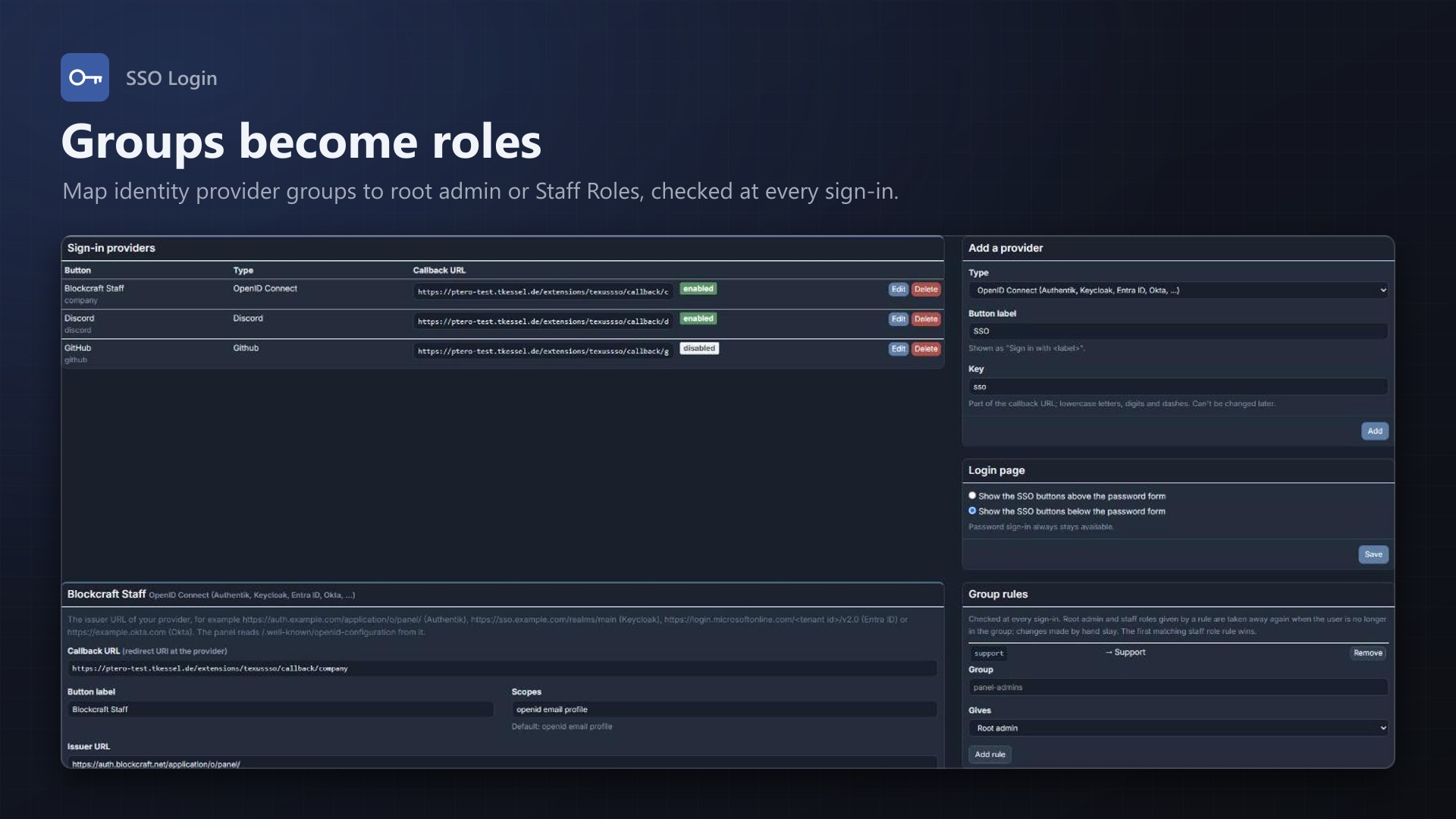 SSO Login: Providers