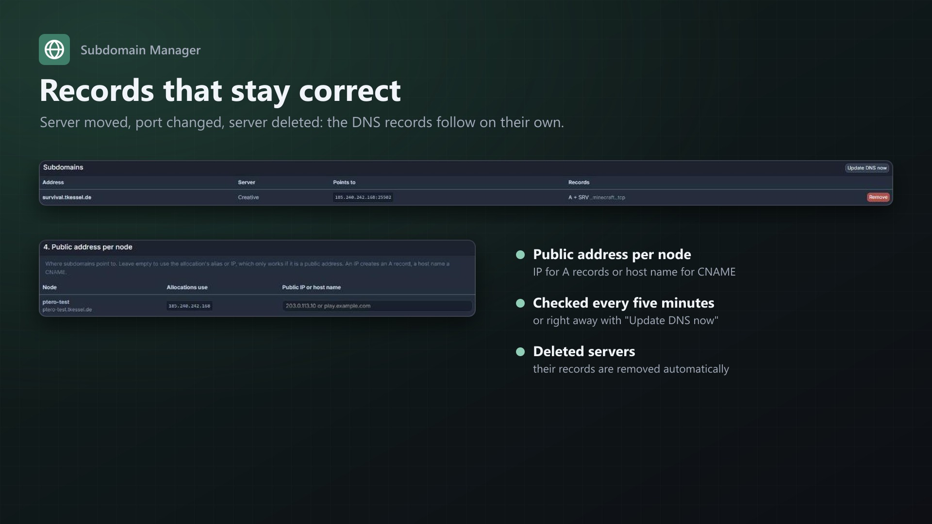 Subdomain Manager: Sync
