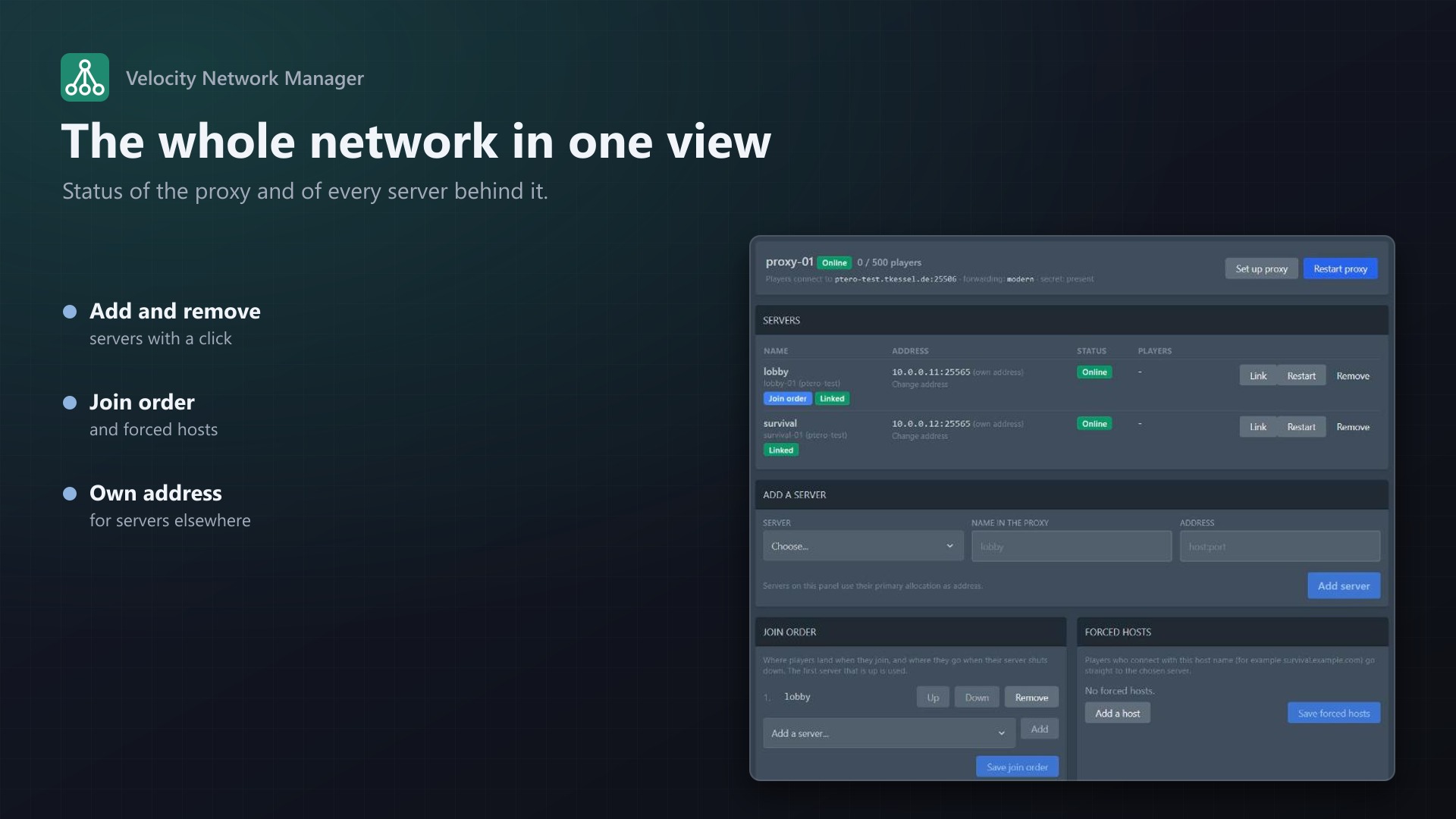 Velocity Network Manager: Network